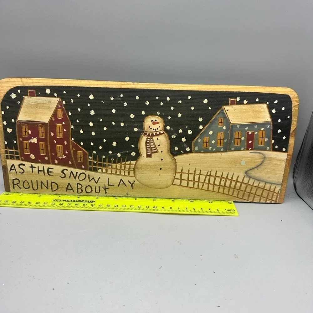 Simplier Times wooden carved winter decor